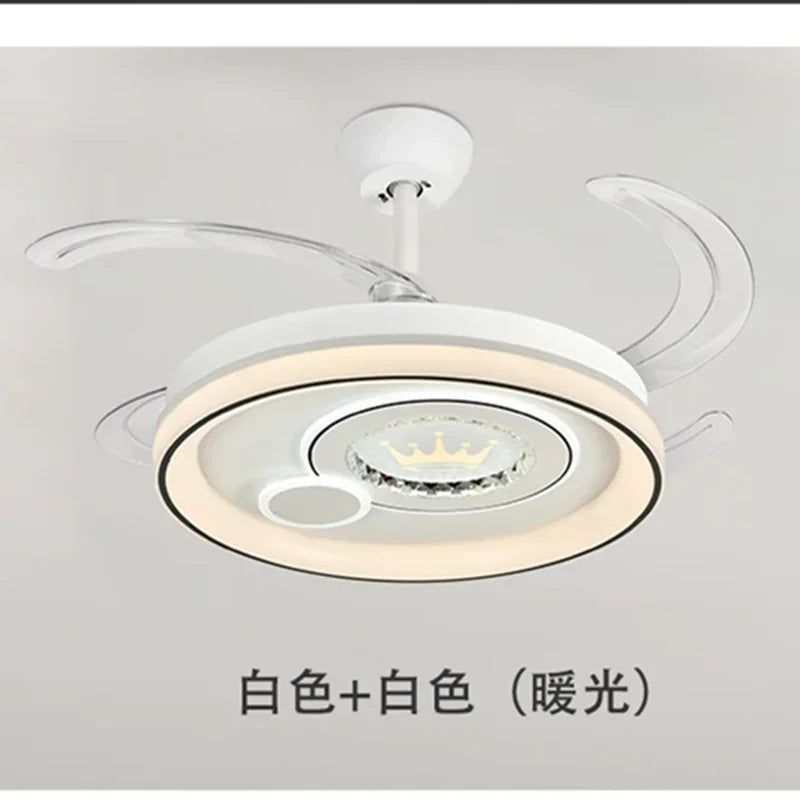 Afralia™ Dimmable Smart Home LED Ceiling Fan Light with Remote Control