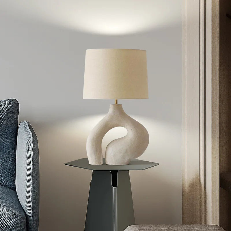 Nordic Cloth Art Bedroom Table Lamp by Afralia™