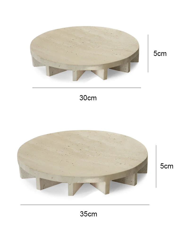 Afralia™ Marble Tray & Pedestal Bowl Set for Kitchen Decor & Serving