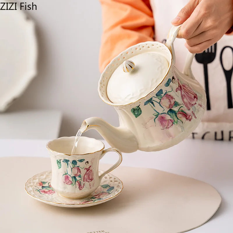 Afralia™ Floral Beauty Ceramic Tea Set