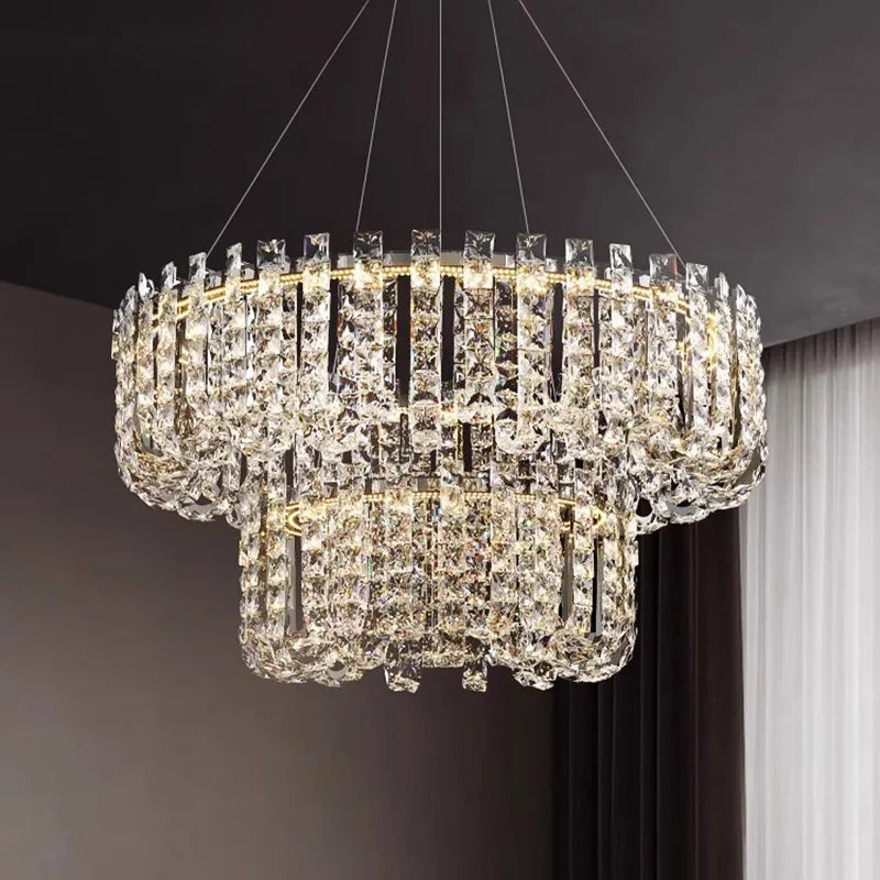 Afralia™ Crystal Pendant Ceiling Lamp LED Luxury Hanging Light