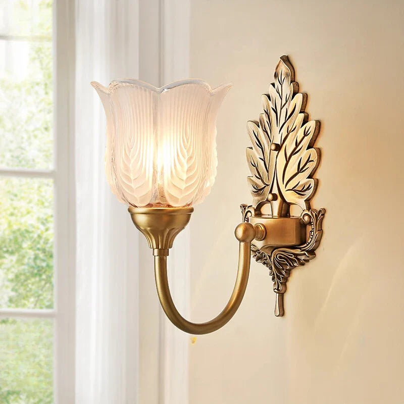Afralia™ Brass Wall Lamp | Retro LED for Living Room Bedroom Study Hotel Hallway