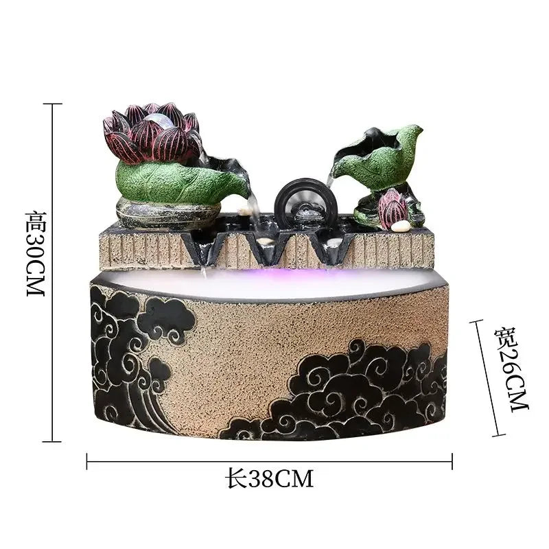 Afralia™ Lotus Leaf Water Feature: Feng Shui Fish Tank Circulation Wheel for Housewarming