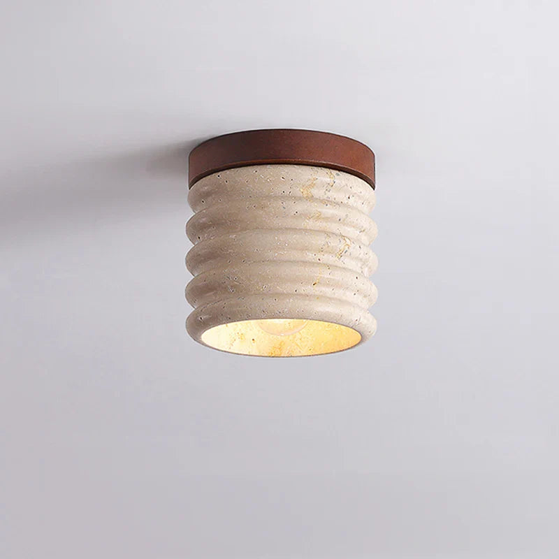 Afralia™ Yellow Marble Downlight Stone Ceiling Light for Foyer, Restaurant, Hotel & Balcony