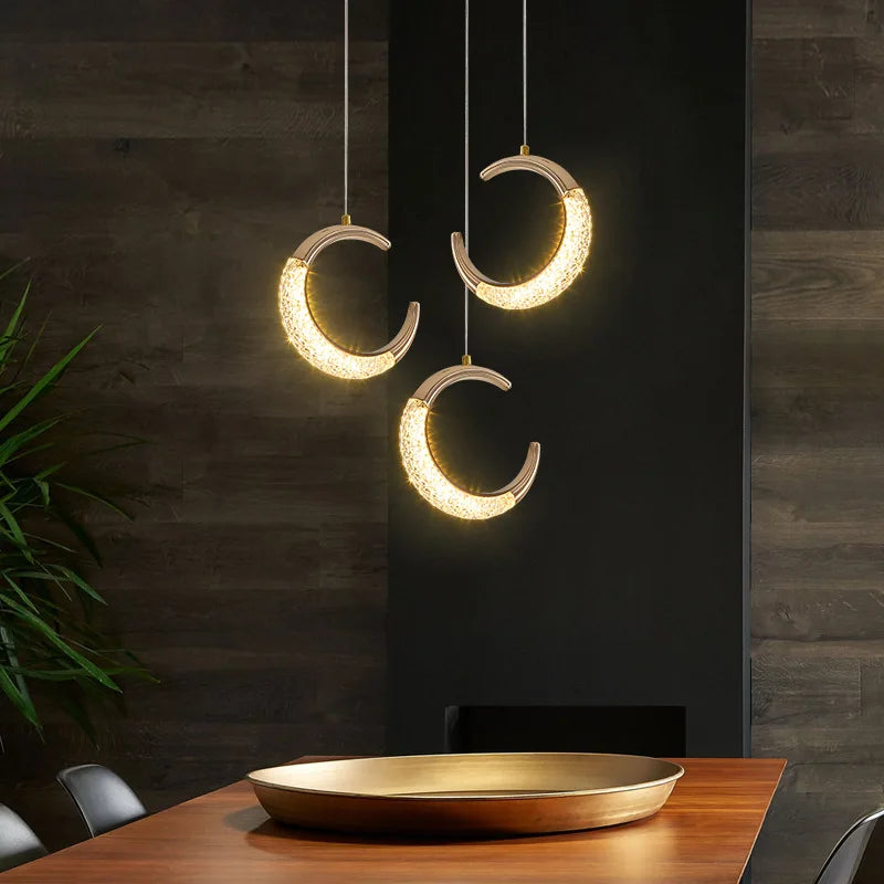 Afralia™ Moon Chandelier Stair LED Lighting for Elegant Indoor Spaces