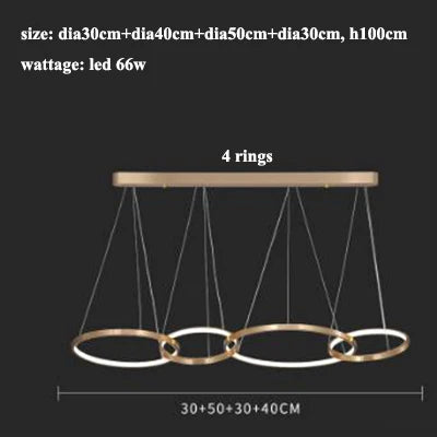 Afralia™ Minimalist Gold Circle LED Chandelier for Modern Dining Room Lighting