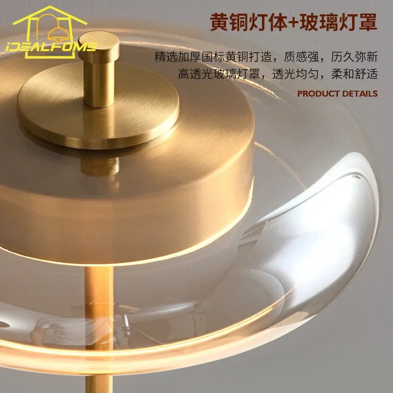 Afralia™ Classic Luxury Brass Walnut Floor Lamp LED Interior Lighting