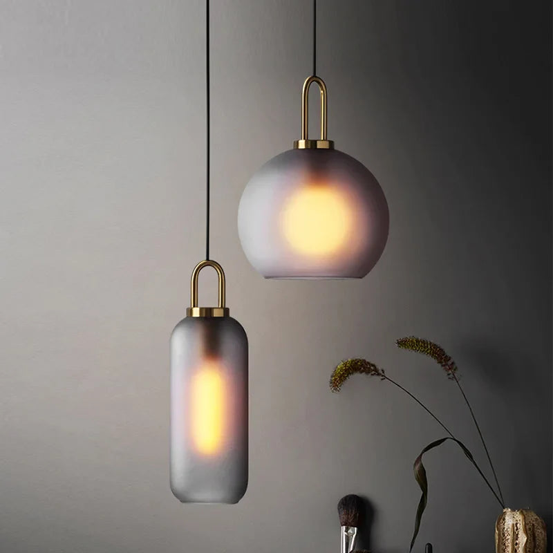 Afralia™ Nordic Glass Ball Pendant Light for Kitchen, Living Room, and Bedroom Luxe Decor