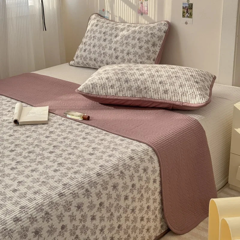 Afralia™ Double-Sided Cotton Bed Cover Quilted Tatami Mat, Soft & Anti-Slip Mattress