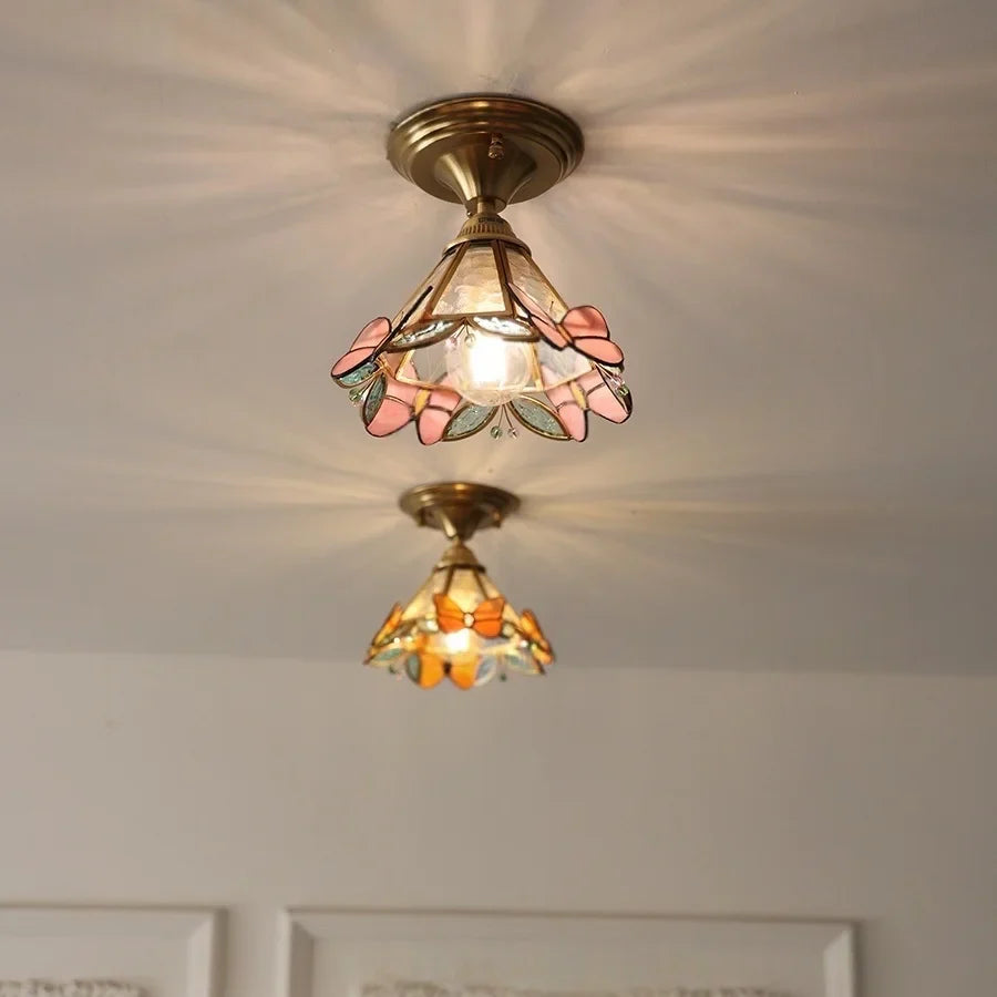 Afralia™ Modern Butterfly Glass Ceiling Light Fixture