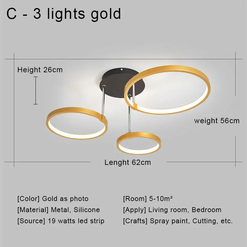 Afralia™ LED Ceiling Chandelier Remote Control Living Room Bedroom Kitchen Lamp White