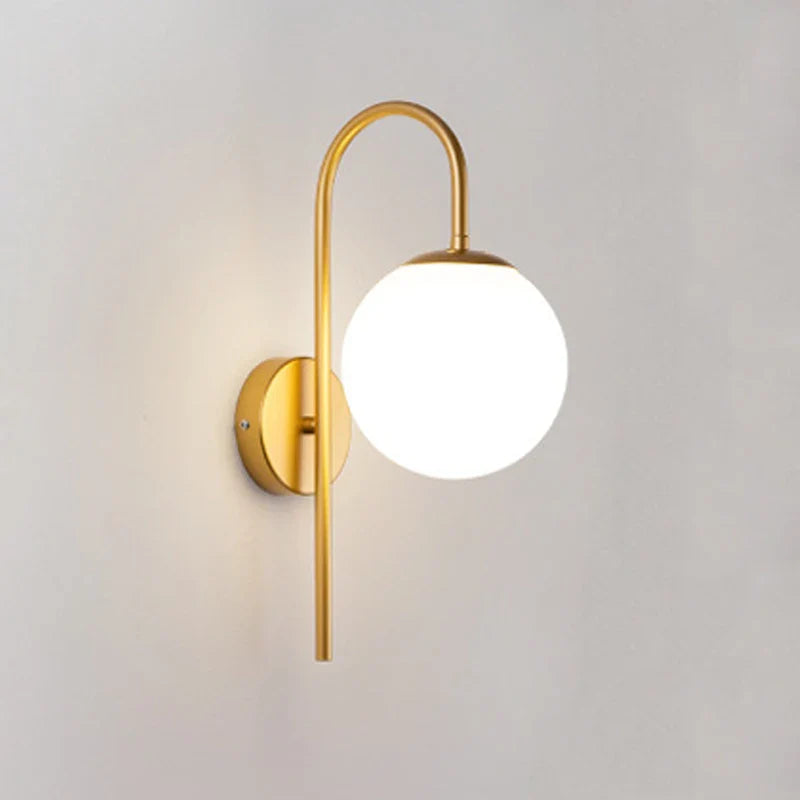 Afralia™ Glass Ball LED Wall Sconce for Elegant Living Room Bedroom Hotel Staircase Lighting