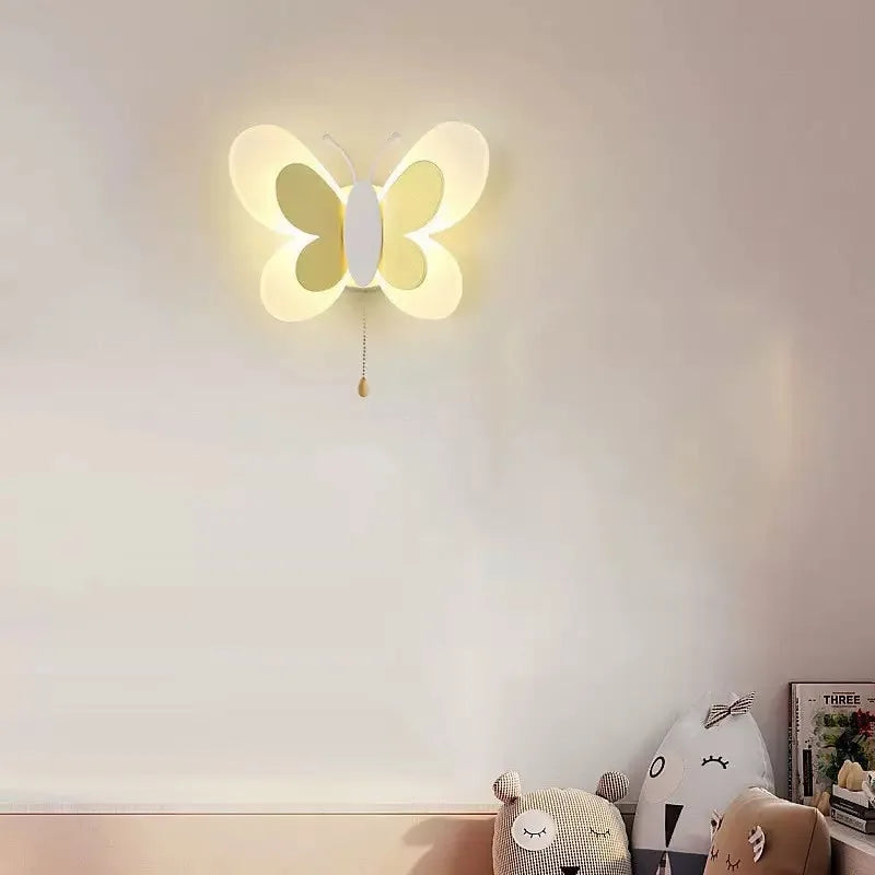 Afralia™ Butterfly Girl Cartoon Children Room Lamp with Energy-Saving LED for Bedroom