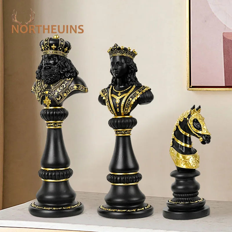 Afralia™ Chess Figurines: 30cm International Chess Set for Home Decor