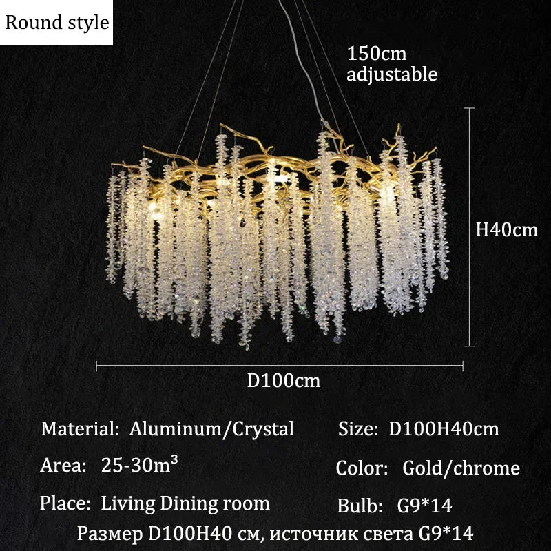 Afralia™ Crystal Chandeliers: Luxury LED Ceiling Pendant Lamps for Home Villa Living Room.