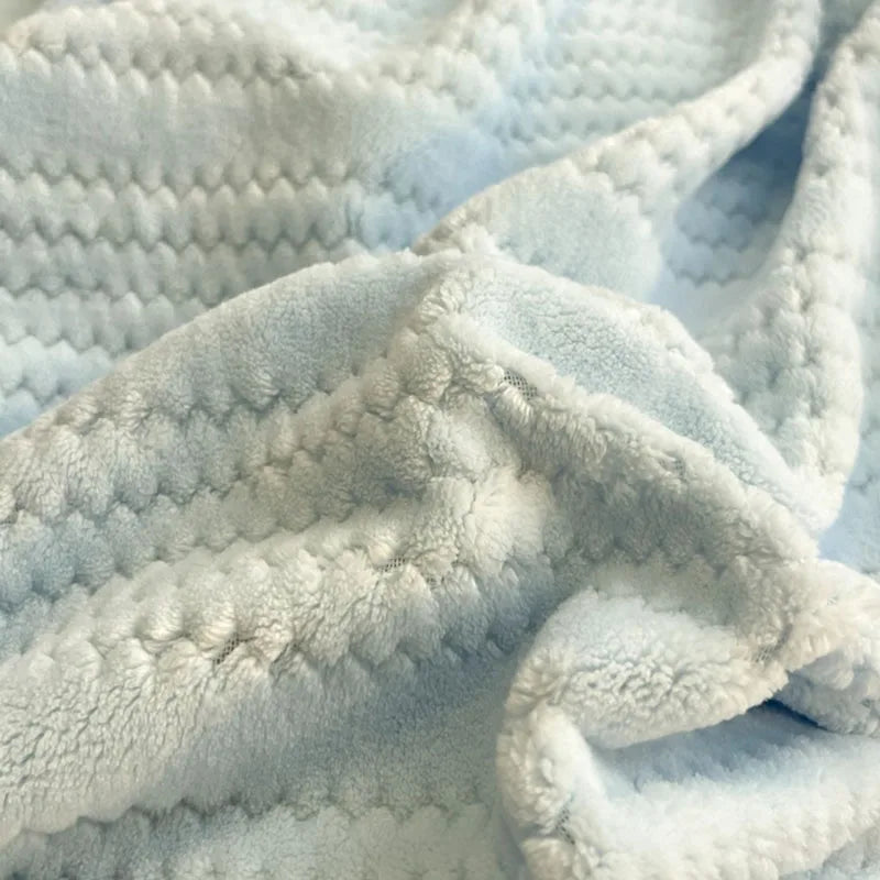 Afralia™ Striped Jacquard Thick Milk Velvet Quilt Cover - Cozy Warm Bedding