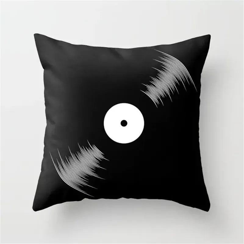 Afralia™ Black Camera Print Retro Cushion Cover for Home Sofa Chair