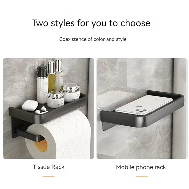 Afralia™ Tissue Hanger Shelves & Toilet Paper Holder Bathroom Shelf Set