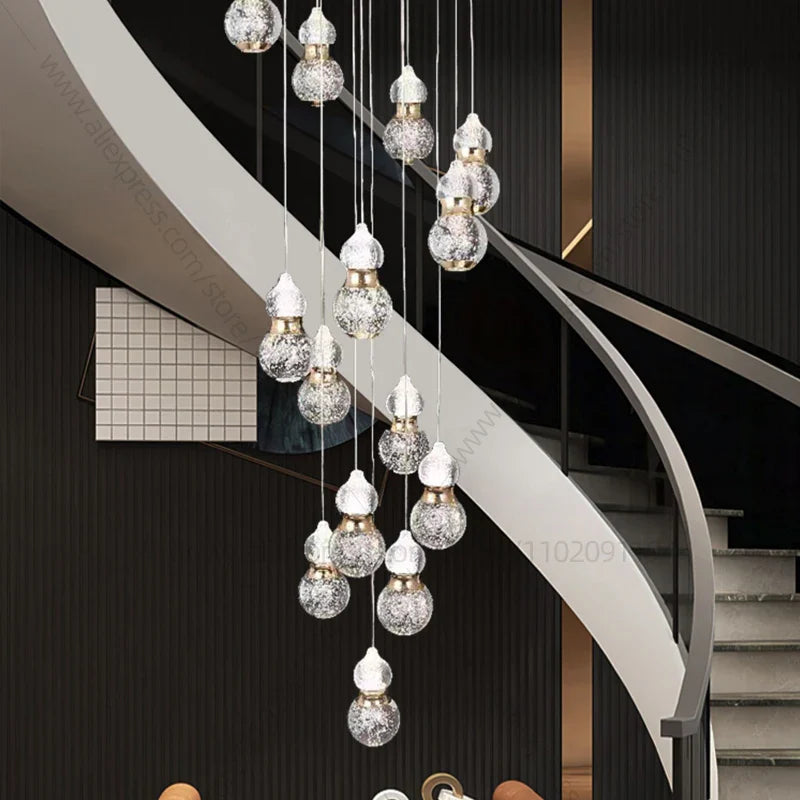 Afralia™ Gourd Shaped LED Pendant Lamp for Modern Minimalist Living Room