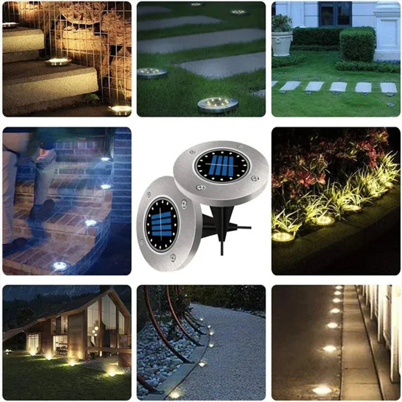 Afralia™ Solar Disk Light: Outdoor Garden Spotlight Deck Lamp