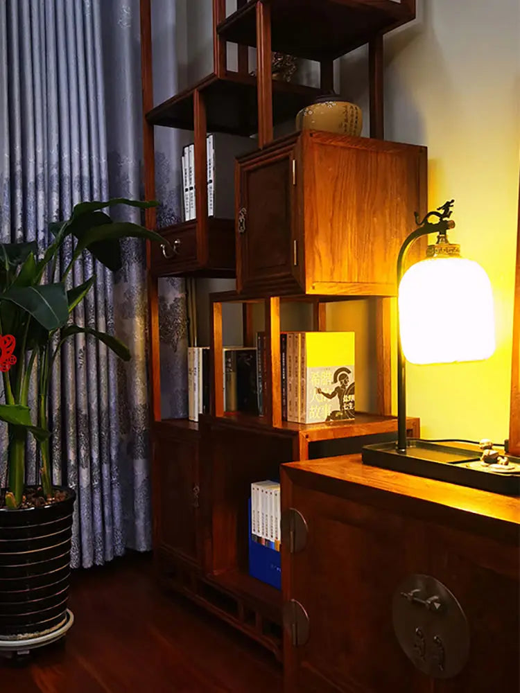 Afralia™ Retro Rattan Desk Lamp for Bedroom, Living Room, and Study Decor