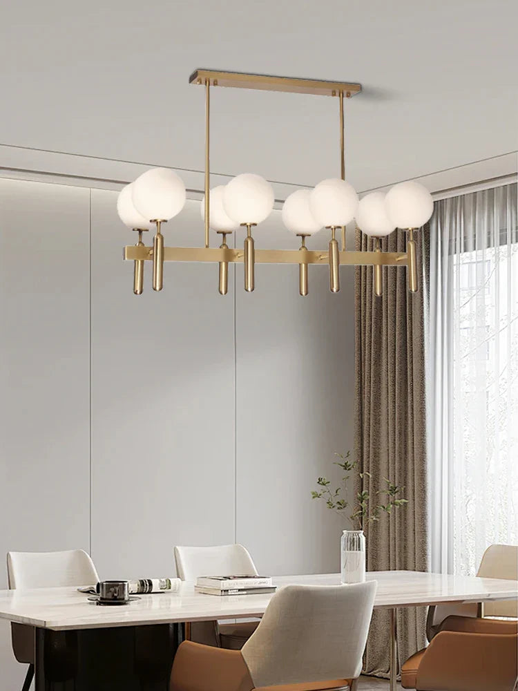 Afralia™ Glass Balloon Chandelier: Elegant Led Round Hanging Light for Luxury Dining Room