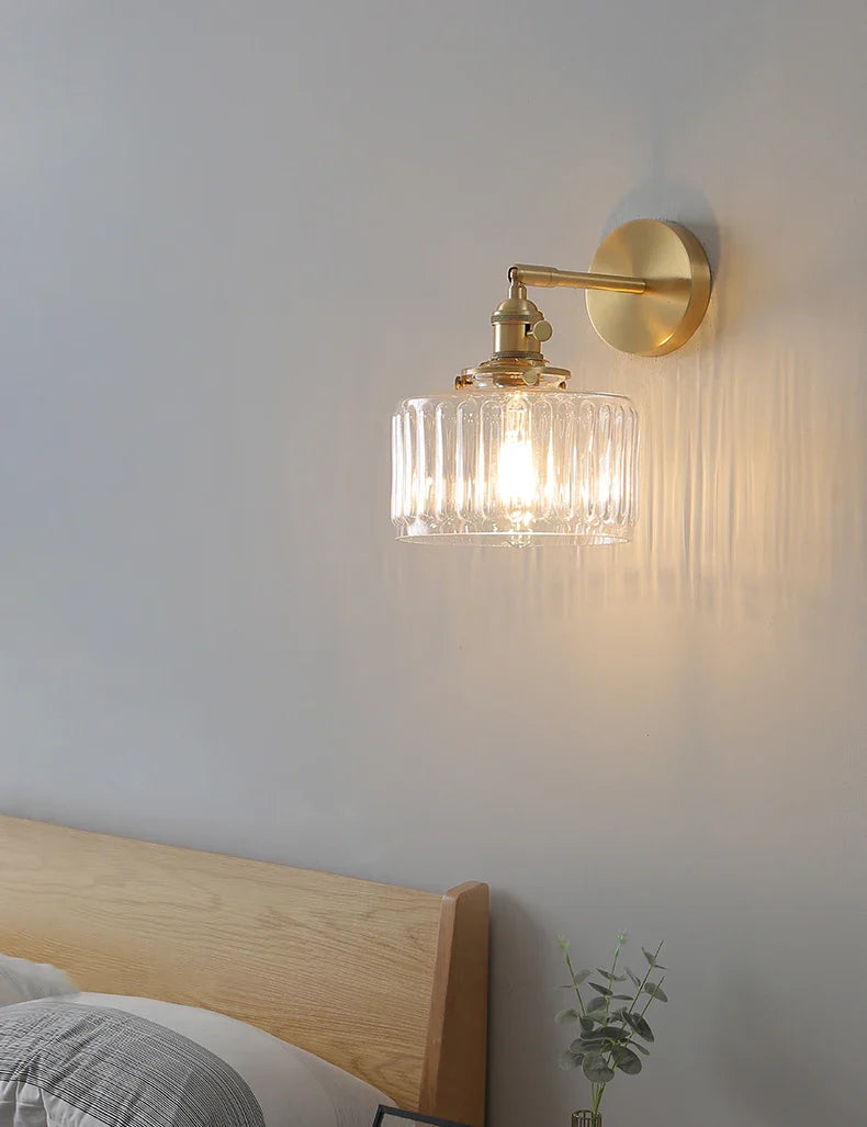 Nordic Glass Shade LED Wall Lamp by Afralia™: Minimalist Interior Lighting with Rotary Switch