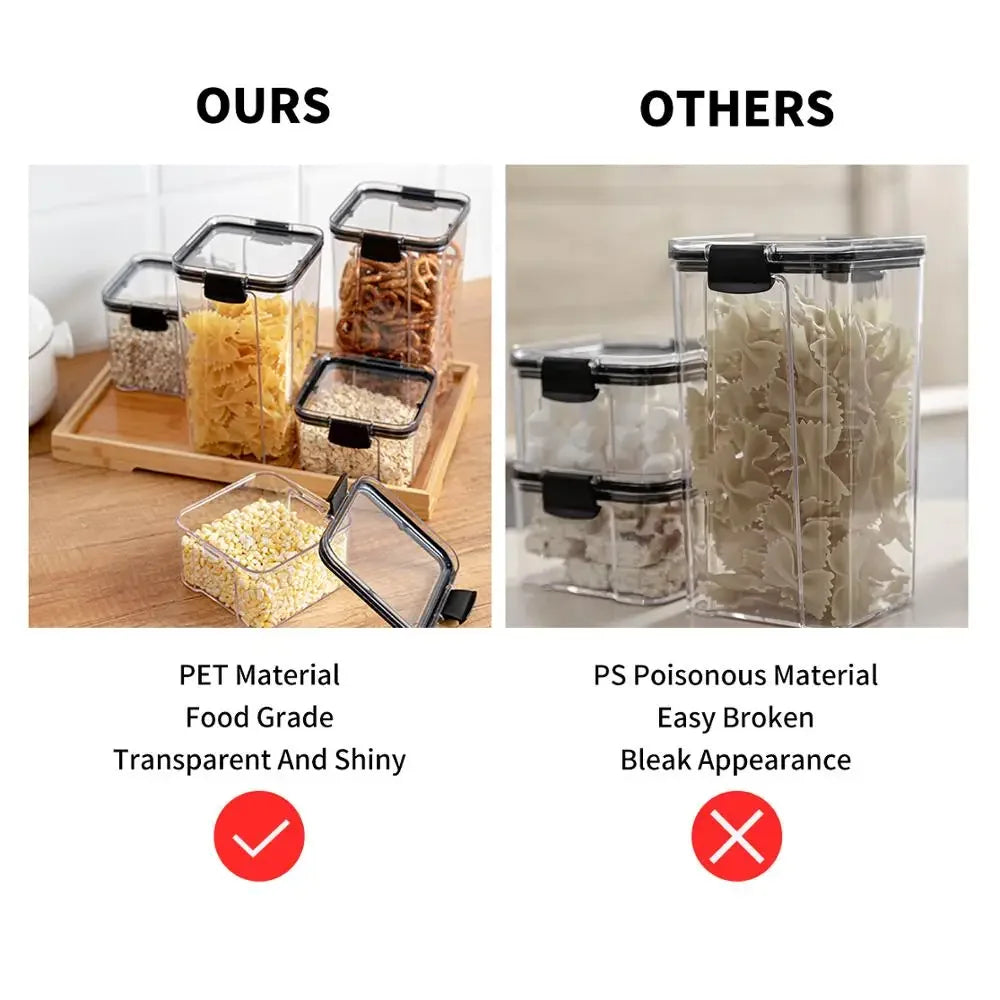Afralia™ Cereal & Spice Storage Set: Plastic Jars with Lids for Organized Kitchen Raids