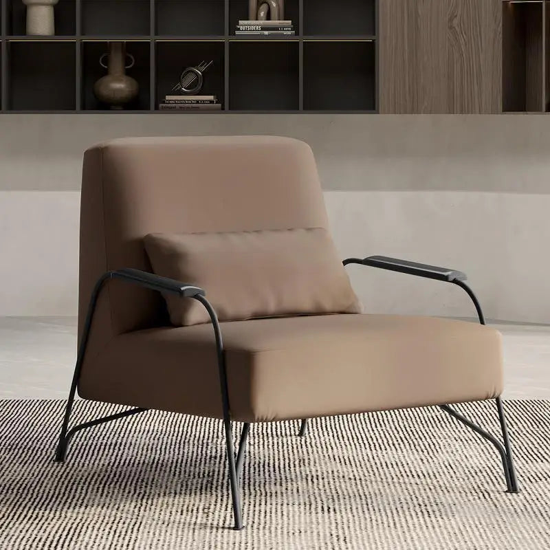 Afralia™ Minimalist Italian Style Single Sofa Chair Light Luxury Living Room Bedroom Internet Famous