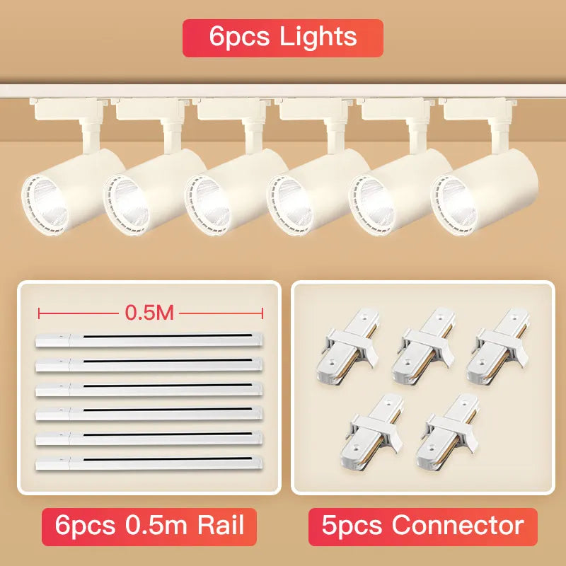 Afralia™ COB Chandelier Track Ceiling LED Spotlights for Living Room, Store Rail Lighting