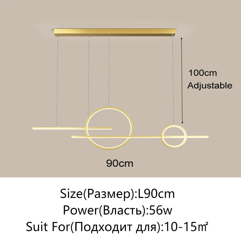 Afralia™ LED Dining Room Pendant Chandelier for Living Room, Study, and Bar Counter