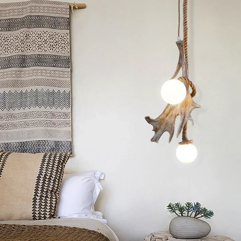 Afralia™ Nordic Antlers Chandelier for Restaurant Bar Cafe Homestay Wooden House Decor