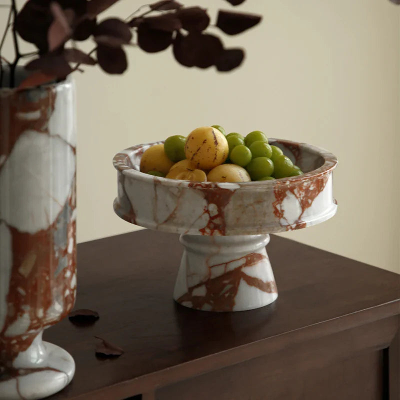 Afralia™ Calacatta Red Marble Vase for Home Decor