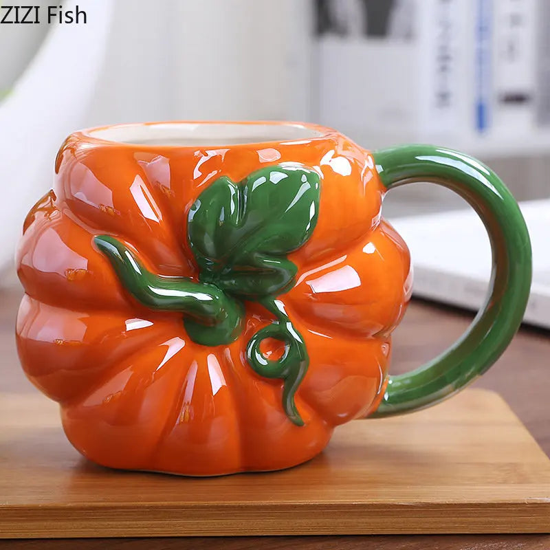 Afralia™ Colorful Fruit Ceramic Cup for Kids, Breakfast Milk Coffee Mug