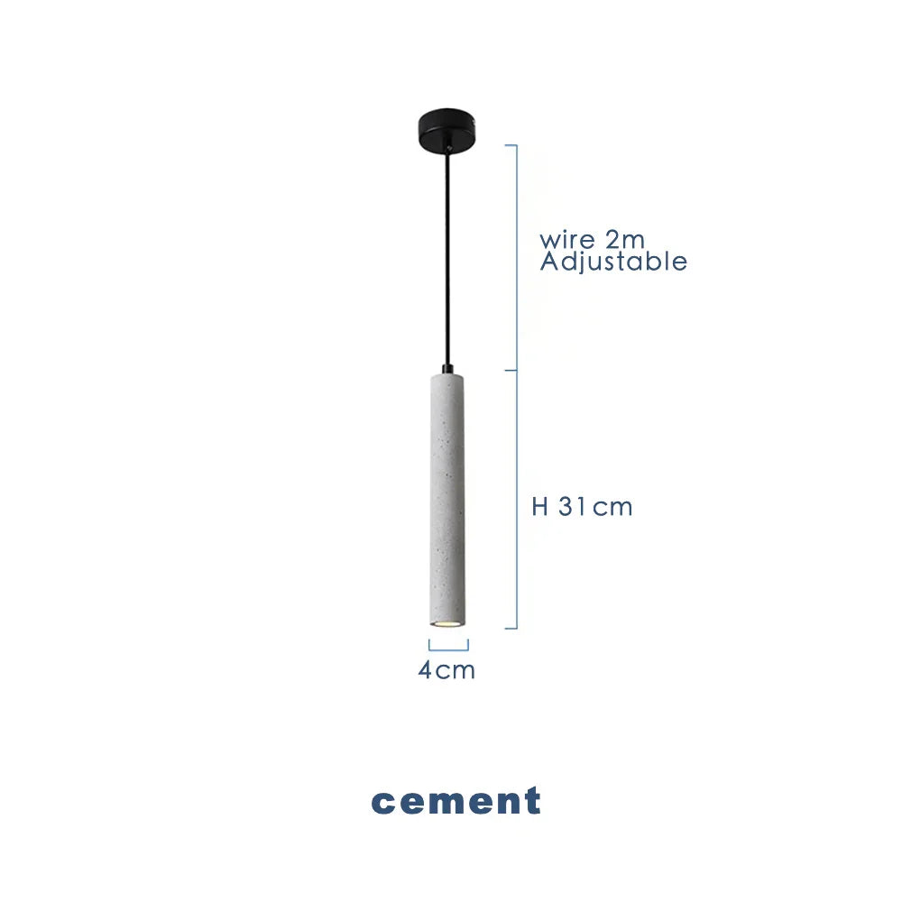 Afralia™ Concrete Tube Pendant Light Chandelier