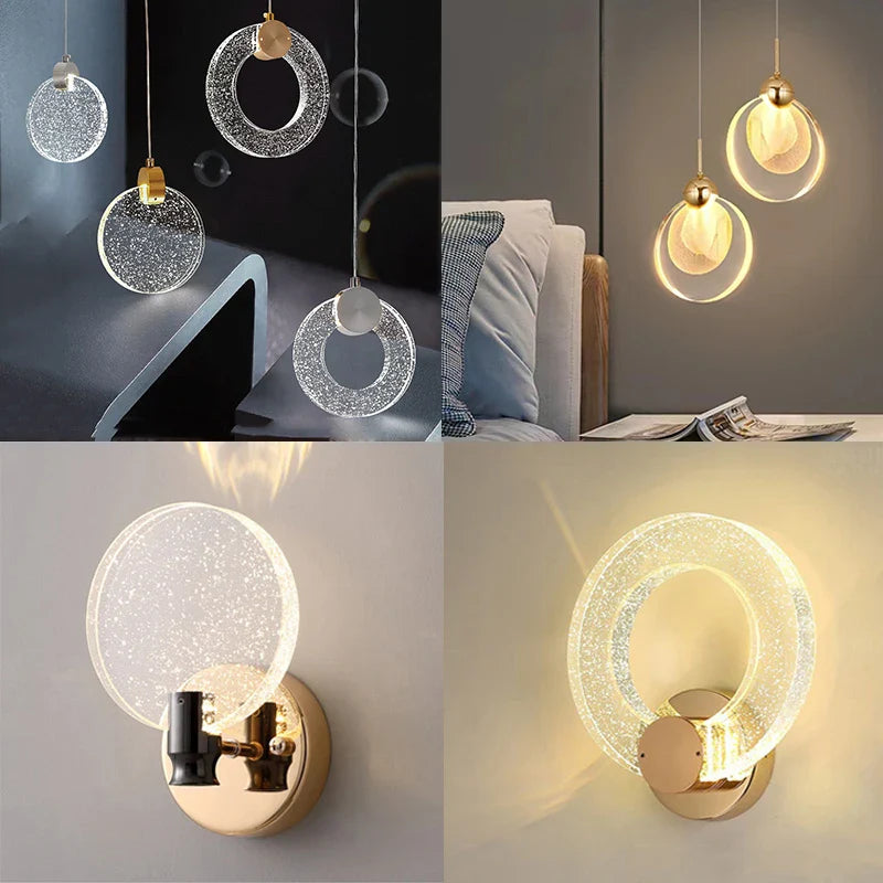 Afralia™ Bubble Crystal Pendant Lights: Nordic LED Hanging Lamps for Living Room, Bedroom & Dining Area