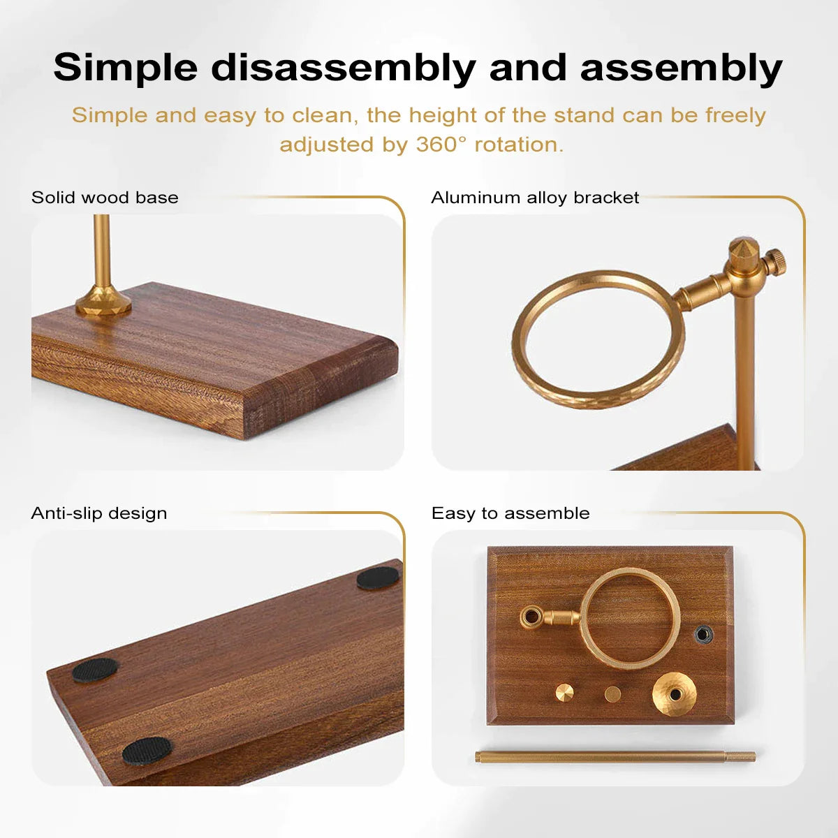 Afralia™ Vintage Wooden Pour Over Coffee Maker Stand: Adjustable Height Rack Dripper Holder