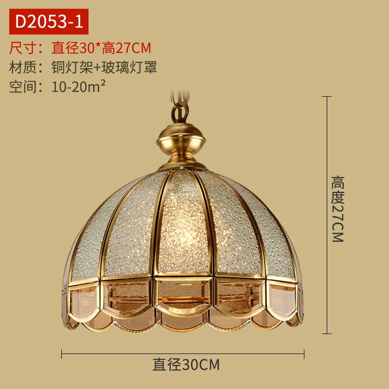 Afralia™ Vintage European Copper Chandelier for Dining Bedroom Hallway Pendant Lighting