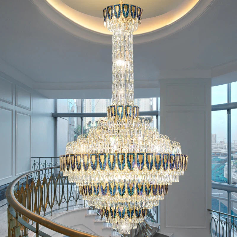 Afralia™ Crystal Chandelier for High-End Designer Duplex Living Room