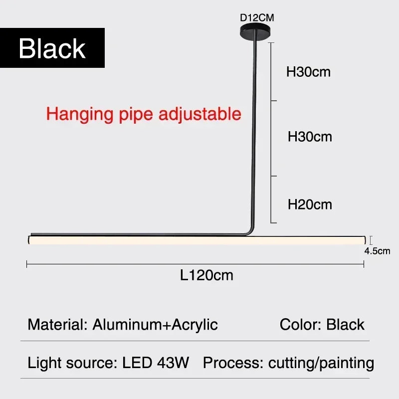 Afralia™ Modern Black LED Pendant Chandelier for Home Decor & Lighting