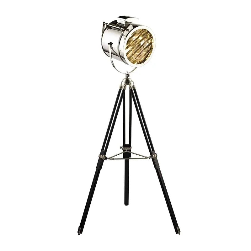 Afralia™ Studio Tripod Floor Lamp Sliver Gold Industrial Standing Lamp for Living Room Lighting