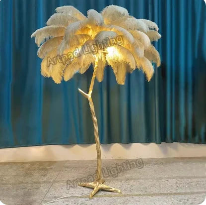Afralia™ White Feather LED Floor Lamp: Elegant Room Decor for Living Room & Bedrooms