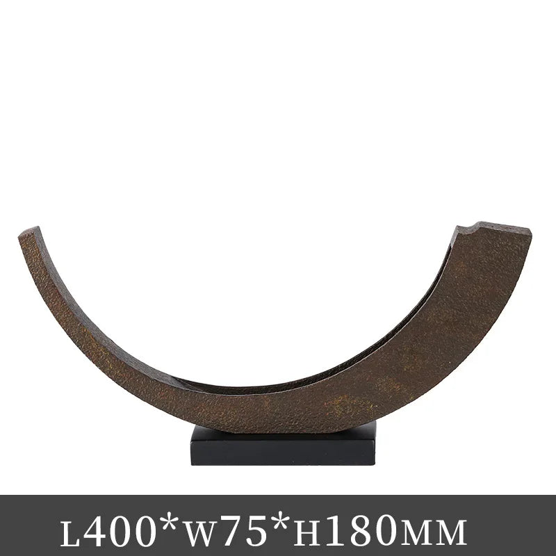 Afralia™ Metal Moon Arc Meniscus Figurine Home Decoration