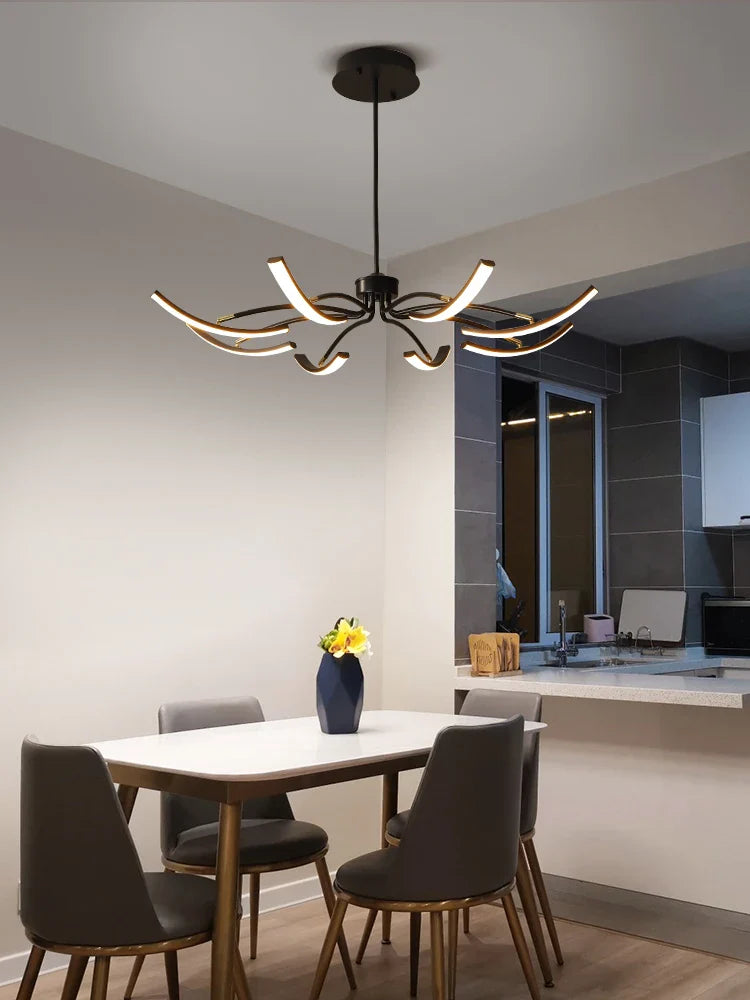 Afralia™ Modern Nordic Black Spider Chandelier for Living Room and Bedroom