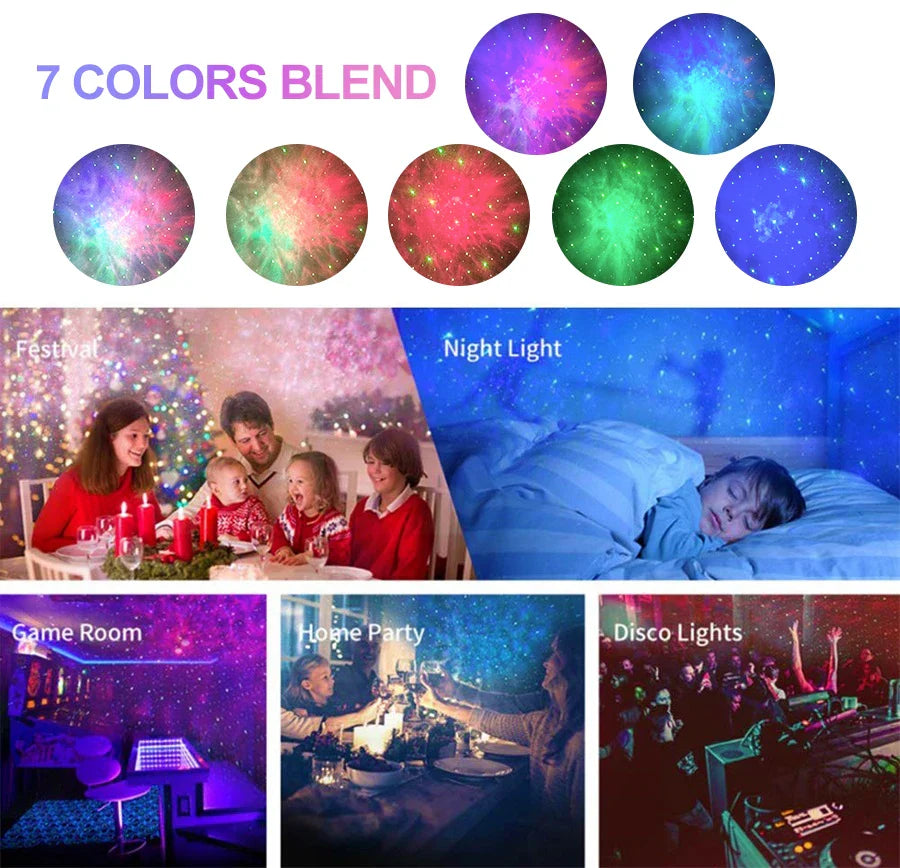 Afralia™ WiFi Galaxy Star Projector Night Light - Bluetooth Starry Sky Lamp