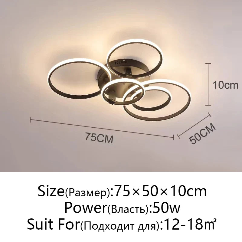 Afralia™ Modern LED Ceiling Chandelier in Gold & Black for Living Room, Bedroom, Study - Dimmable Indoor Lighting