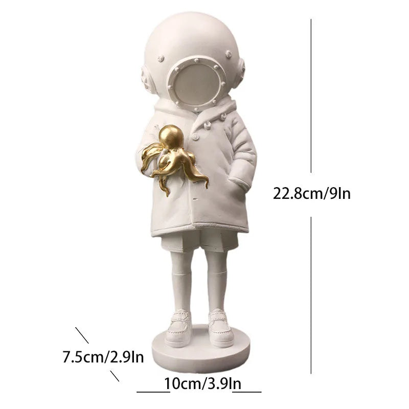 Afralia™ Deepsea Diver Sculpture Banksy Collectible Toy Resin Figurine Home Decor