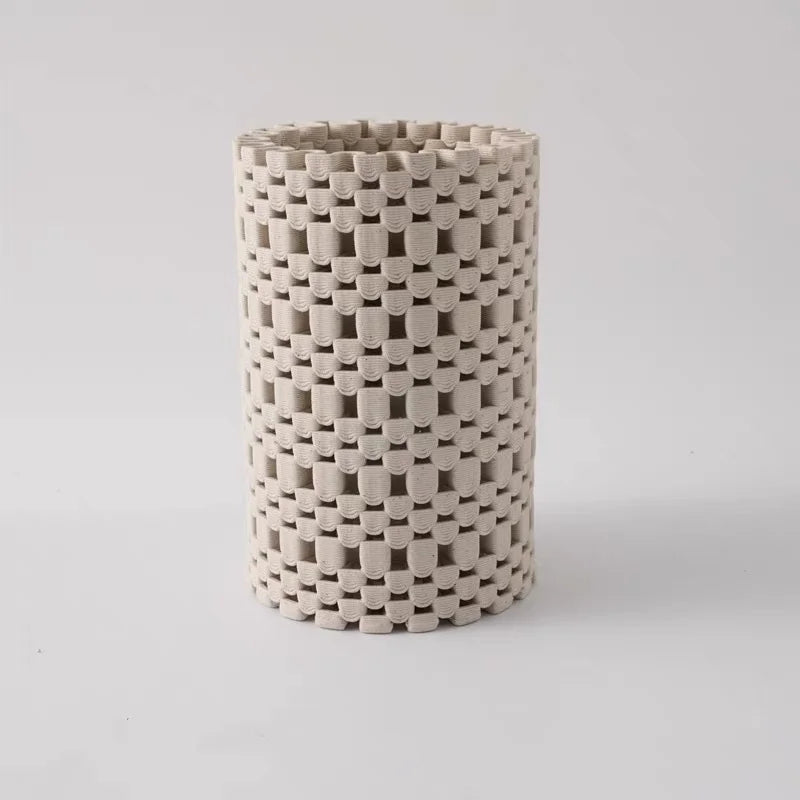 Afralia™ Geometric Folding Ceramic Flower Vase Home Decor Handicrafts