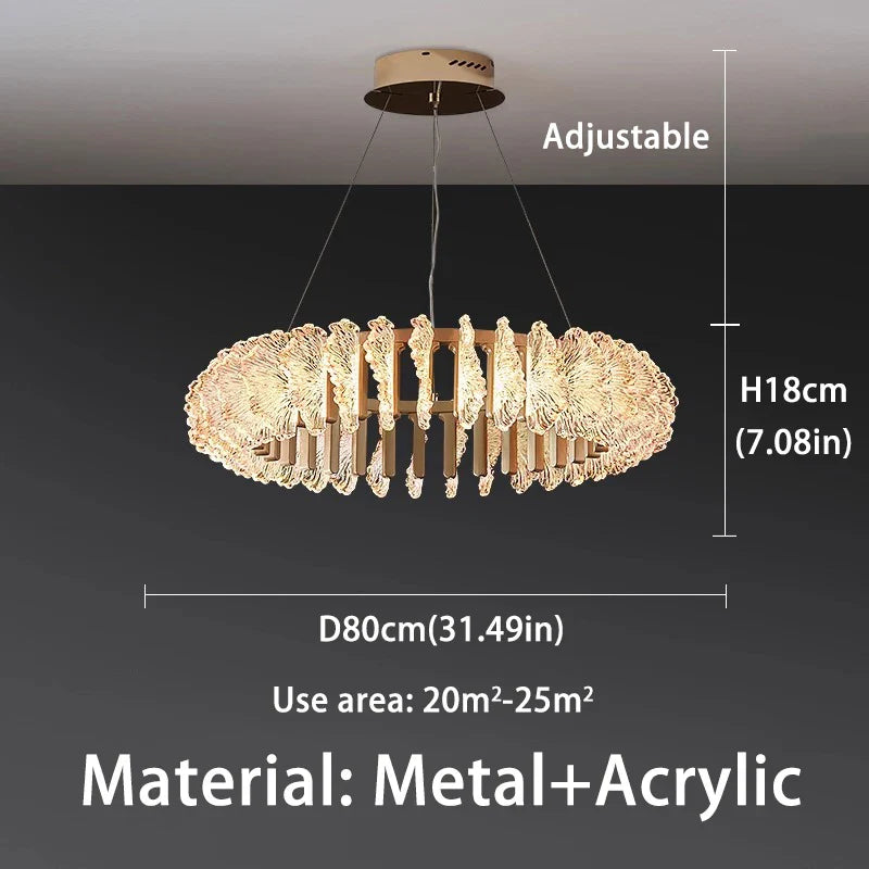 Afralia™ Gold Bloom Coral Ceiling Chandelier, LED Pendant Light for Living Room.