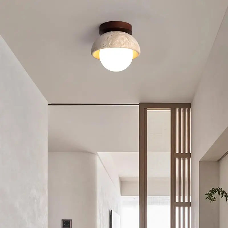 Afralia™ Yellow Cave Stone LED Ceiling Lamp Scandinavian Design Glass Plafondlamp